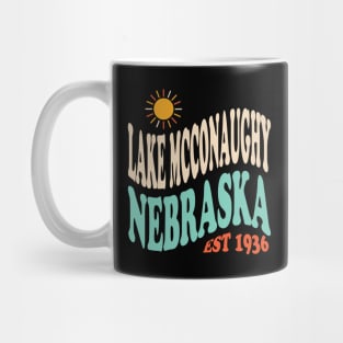 Lake McConaughy Nebraska Retro Typography Mug